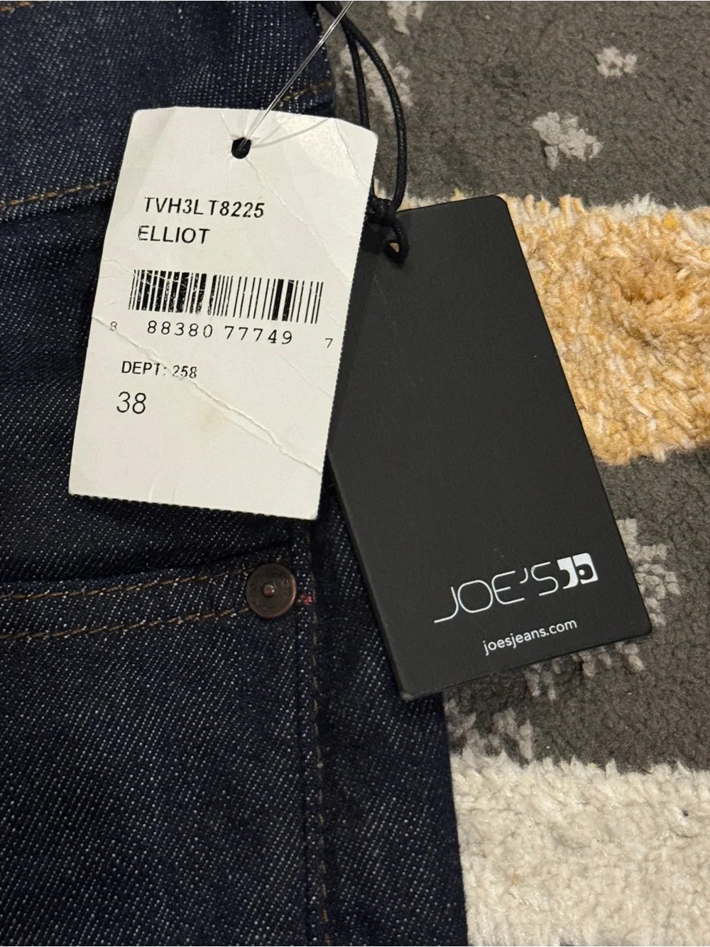 Joe’s Jeans Elliot Blue Dark Wash Denim Straight Fit Jeans Mens Size 38 x 34
